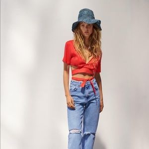 ZARA NWT RED CROP TOP